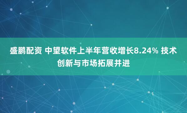 盛鹏配资 中望软件上半年营收增长8.24% 技术创新与市场拓展并进