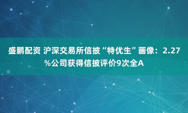 盛鹏配资 沪深交易所信披“特优生”画像：2.27%公司获得信披评价9次全A